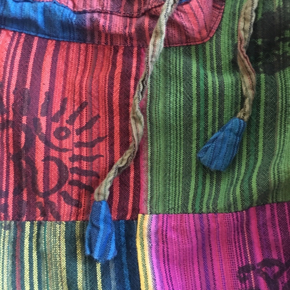 Harem Patchwork Baggy Hippie Pants with Big Box Pockets Size Small Boho - Picture 5 of 15